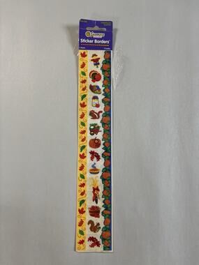 Vtg 90s Sandylion Stickers Borders Fall Thanksgiving Pumpkins Scarecrow 2 Sheets